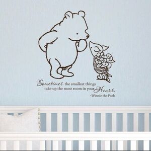 Winnie the Pooh Brown Wall Decal - Quote Nursery Decor